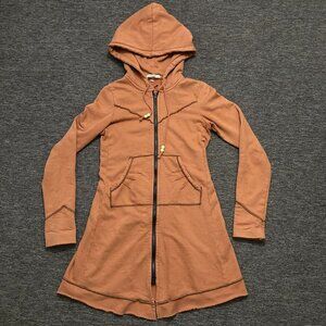 Prairie Underground Cloak Hoodie Women Small Salmon Orange Jacket Organic Cotton